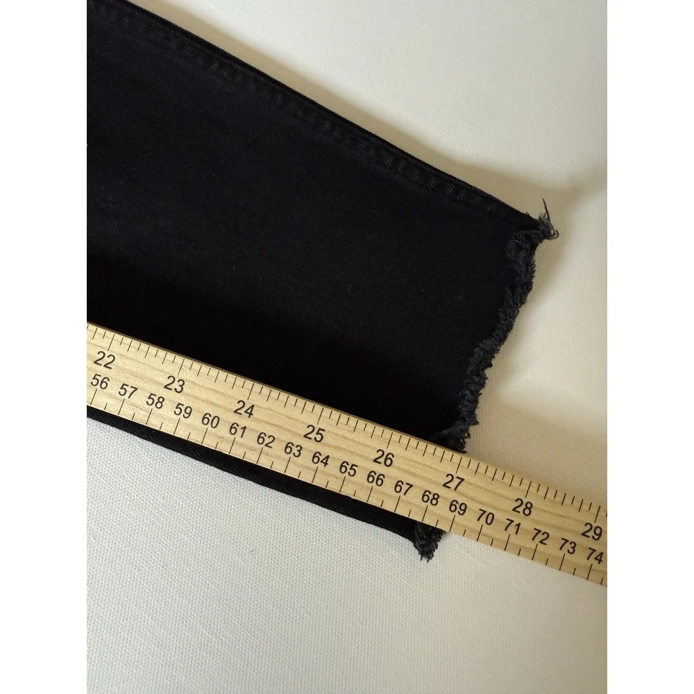 AMO Womens Black Low Rise Dark Wash Black Magic Stix Crop Leg Jeans Size 26‎